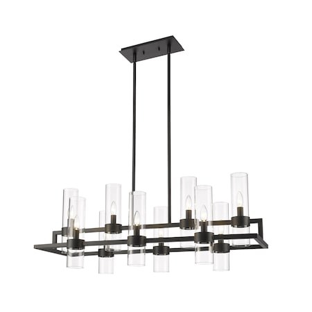 Z-Lite Datus 10 Light Island/Billiard, Matte Black & Clear 4008-10MB